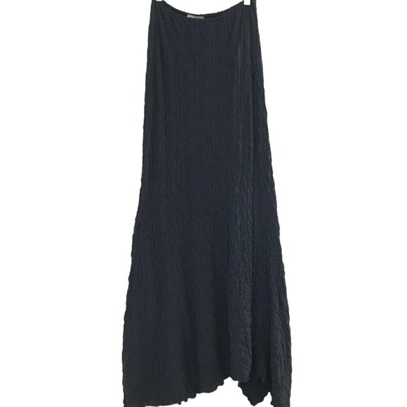 Grey maxi long embroidered ruched stretchy skirt - Picture 2 of 4